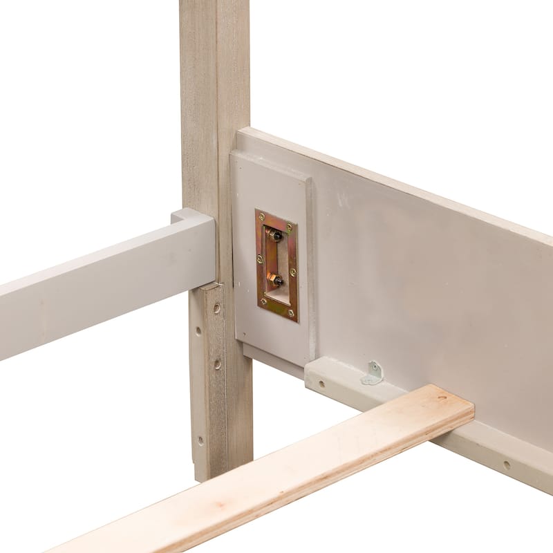 Belmar Washed Taupe & Silver Champagne Queen Upholstered Bed