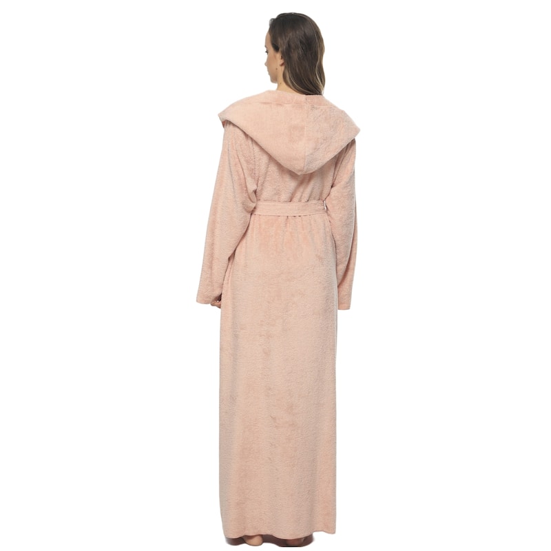 Women's Angel Stlyle Robe Ankle Long Hooded Turkish Cotton Bathrobe