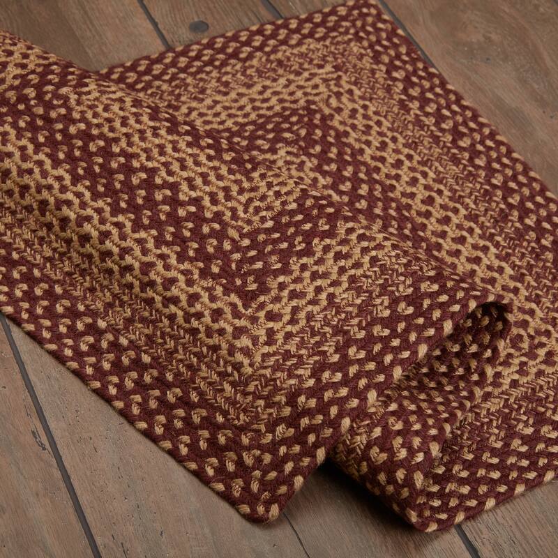 Burgundy Tan Jute Rug Rect w/ Pad 24x36 - 2' x 3' Rectangle