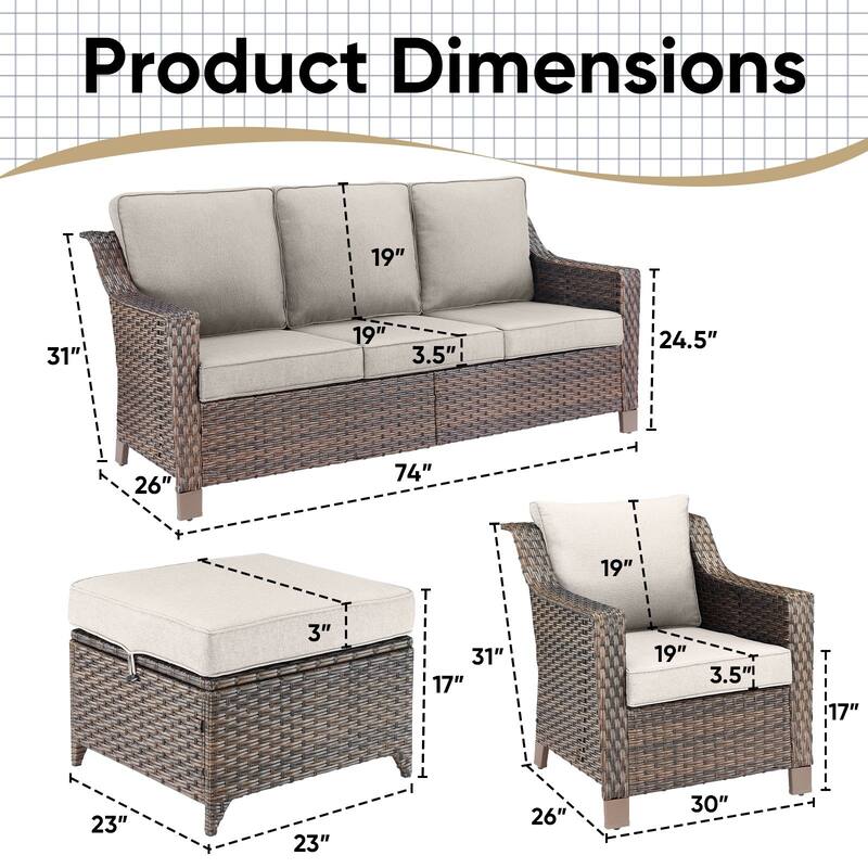 Outside Patio Sofa Chair with Cushions