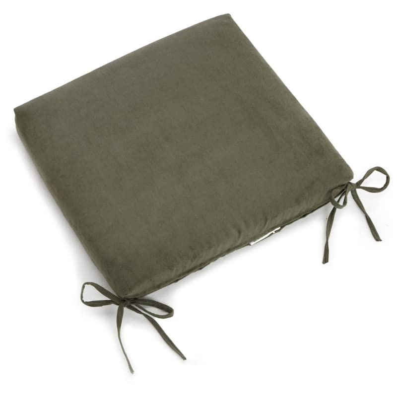 20-inch by 19-inch Microsuede Chair Cushion with Ties (Set of 1, 2, or 4) - Single - Hunter Green