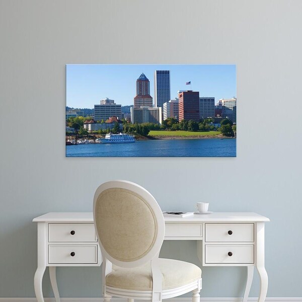 Easy Art Prints Panoramic Images's 'Buildings at the waterfront, Portland, Multnomah County, Oregon, USA' Canvas Art