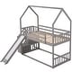 preview thumbnail 13 of 28, Twin House Bunk Bed with Convertible Slide & Storage Staircase, Grey