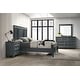 preview thumbnail 30 of 36, Roundhill Furniture Clelane Wood Bedroom Set with Bed, Dresser, Mirror, and Nightstand Slate Blue - Queen
