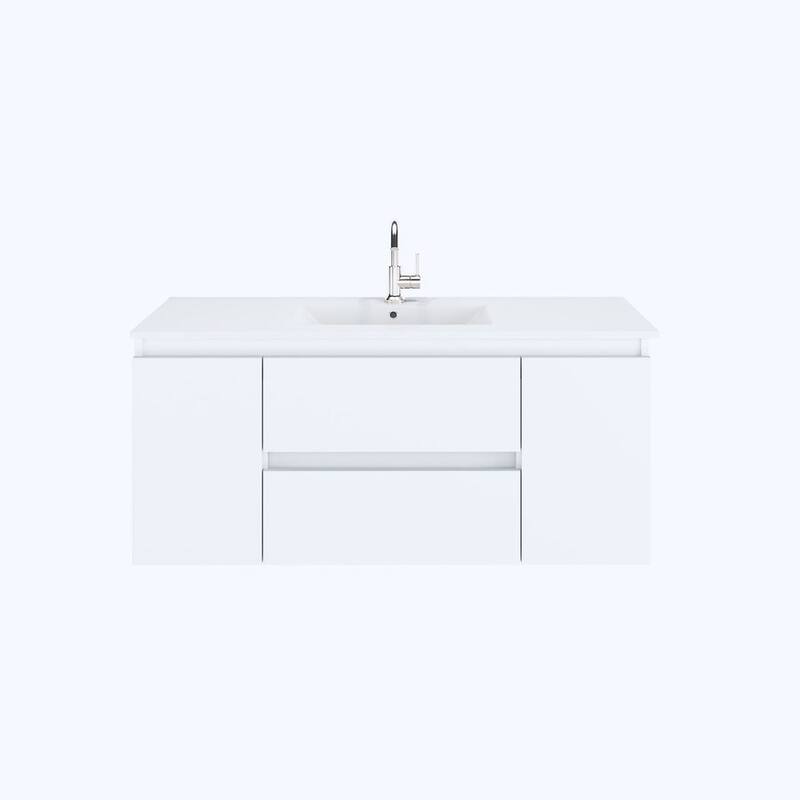Volpa USA Salt 48-Inch Wall Mounted Floating Bathroom Vanity Set
