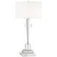 Modern Table Lamp White Riser 30 1/2" Tall Clear Crystal Glass - 15" x ...