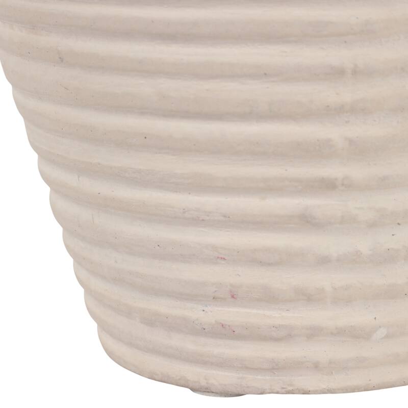 Sculptural Ribbed Paper Mache Table Vase - Stylish Tall Flower Vase