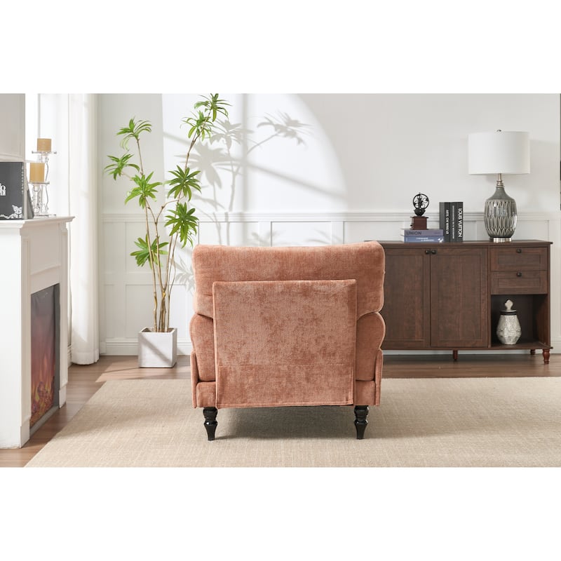 GDFStudio - Marcelline Chaise Lounge Recliner with Solid Wood Frame and Cushion