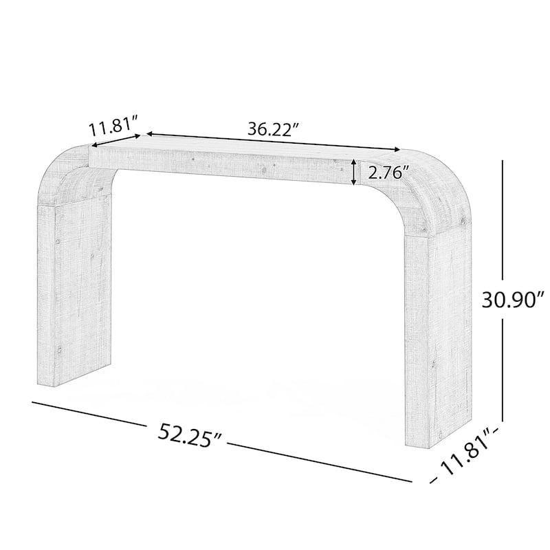 Wood Console Table with Curved Edge