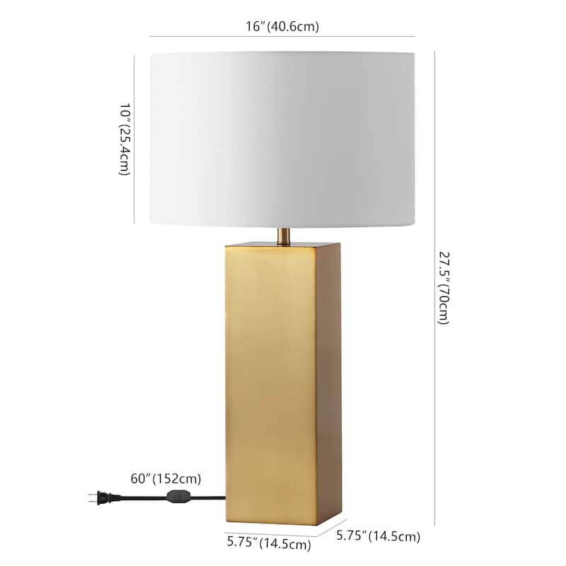SAFAVIEH Couture Hank Metal Square Table Lamp - 16"W x 16"D x 28"H