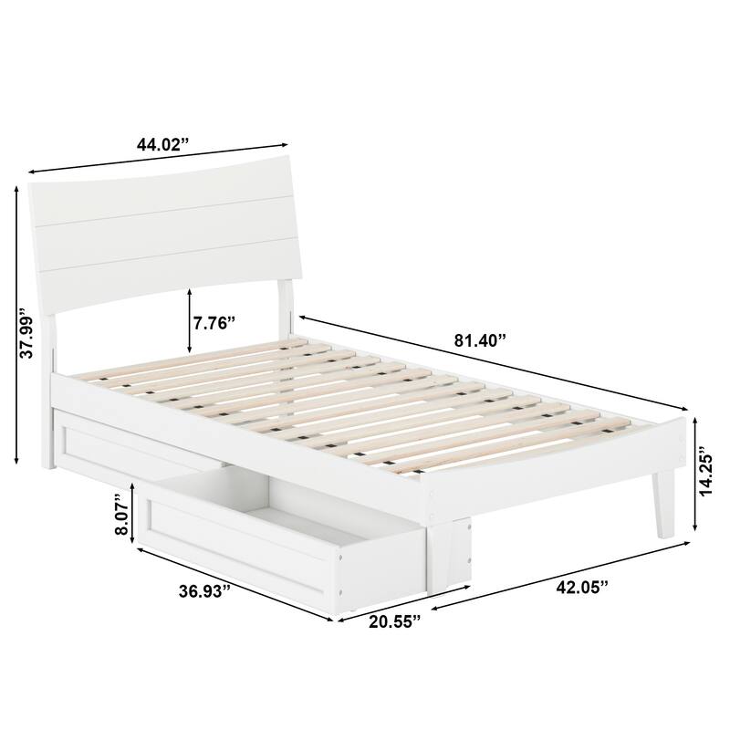 Phoenix Wood Platform Bed with Storage Drawers