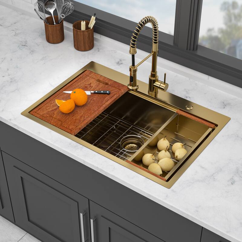 Drop-in Single Bowl 16 Gauge Stainless Steel Kitchen Sink