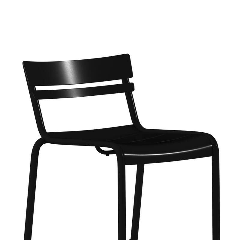 Indoor/Outdoor Commercial Grade Modern Metal 2 Slat Barstool