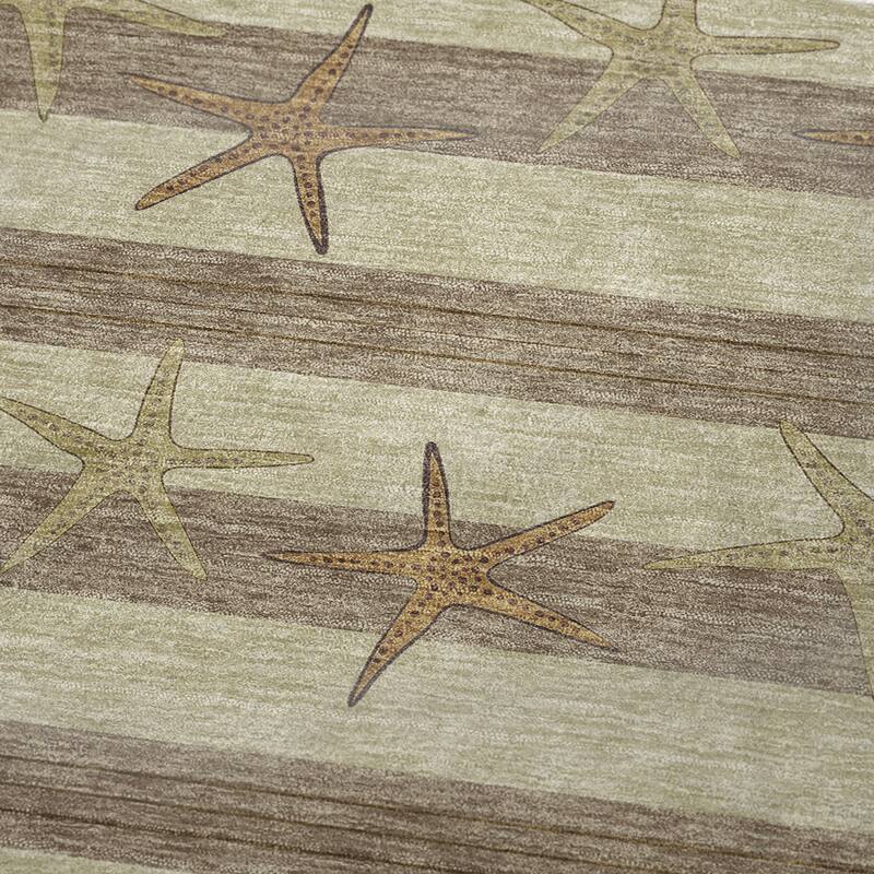 Premium Machine Washable ASB191 Starfish Stripe Sherpa Throw Blanket