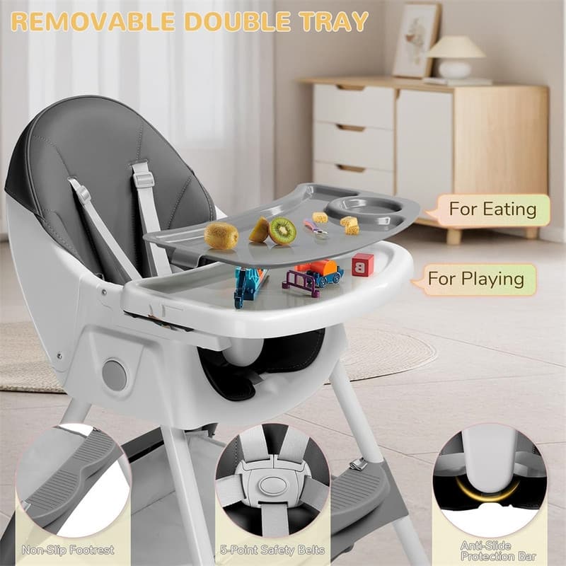 6-in-1 Portable Feeding Rocking Seat Baby High Chair