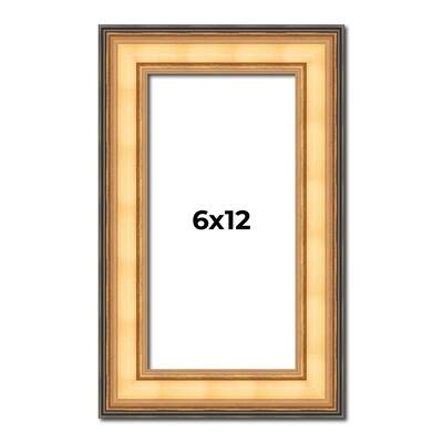 6x12 Frame Gold Plein Aire Solid Wood Picture Frame Width 2 Inches |