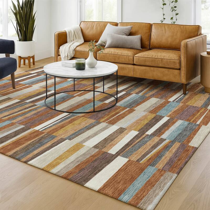 Machine Washable Indoor/ Outdoor Modern Antonito Chantille Rug