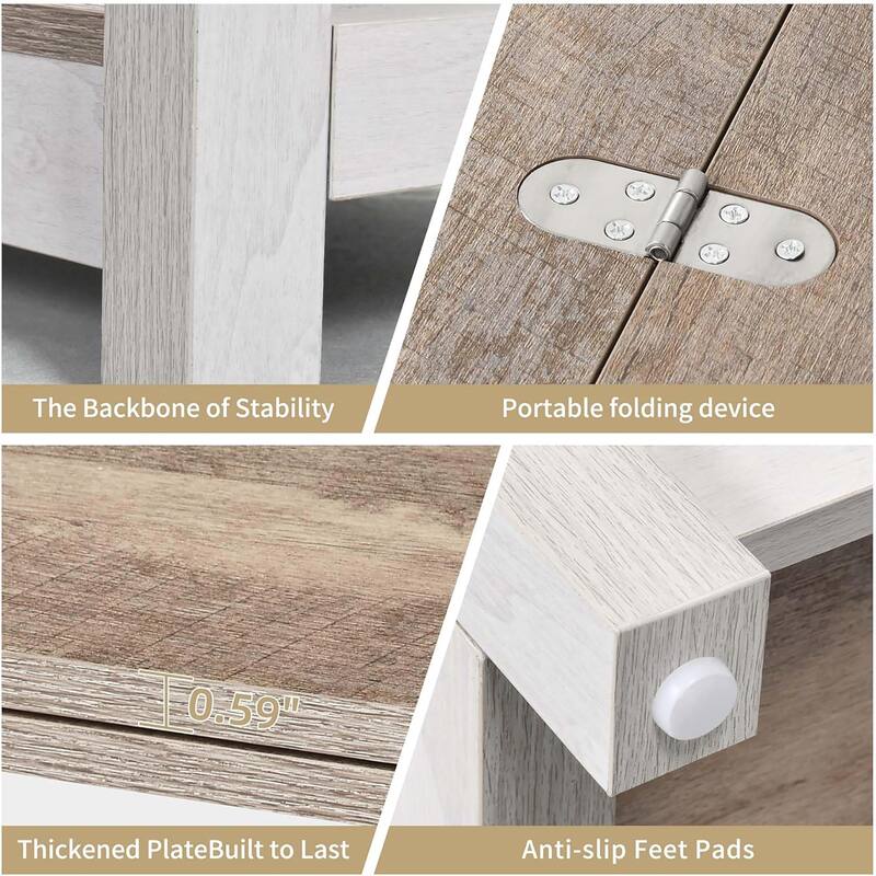 Moasis Farmhouse Lift Top Coffee Table Dining Table with Hidden Storage and Shelf