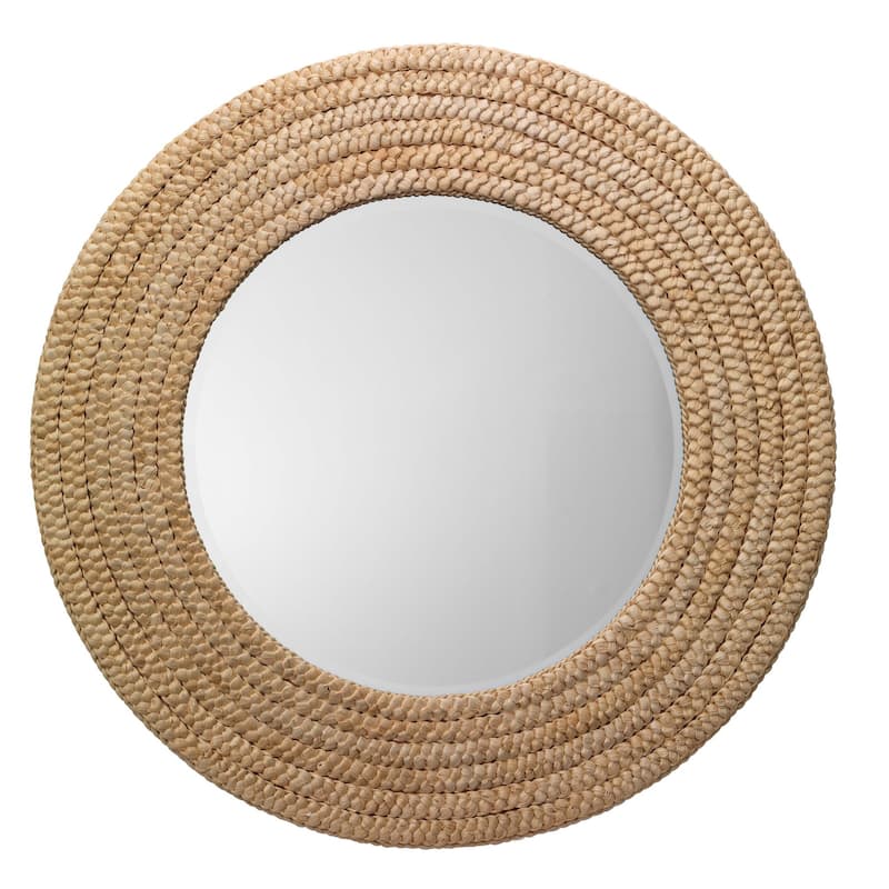 Alden Décor Gisele Seagrass Round Mirror