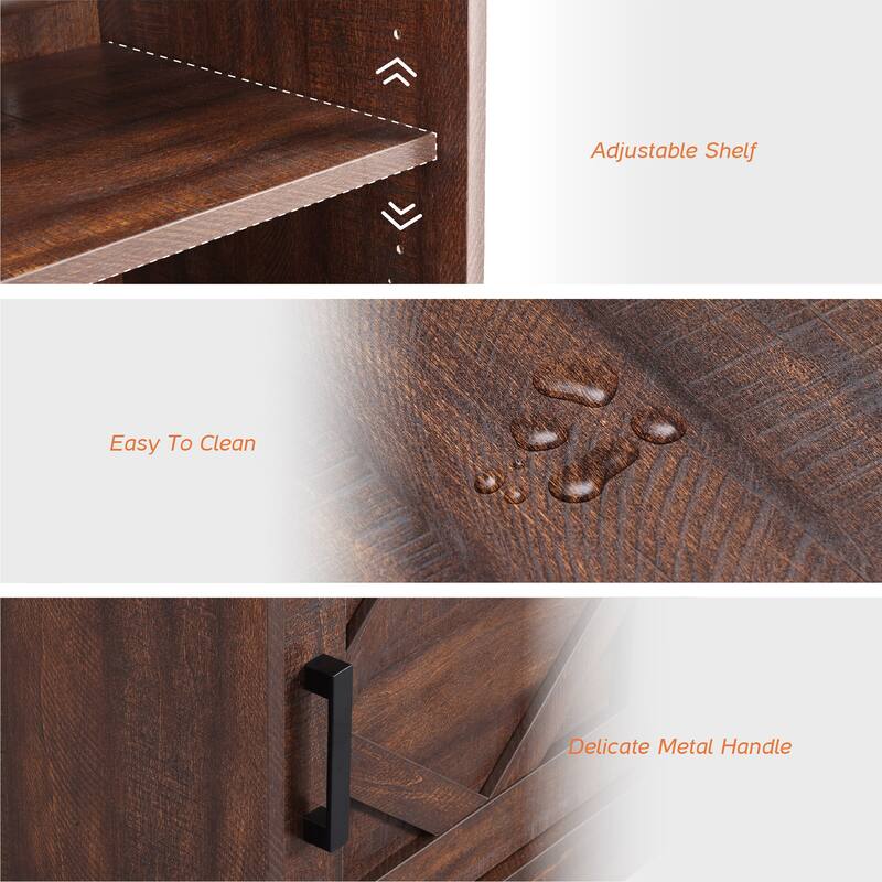 WAMPAT End Table with 1 Drawer & Door for Living Room