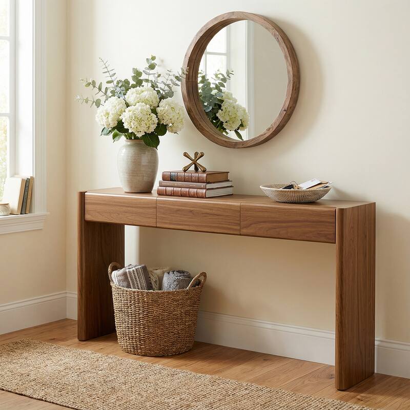 70.9" Farmhouse Console Table with 3 Drawers, Sofa Table & Entryway Storage