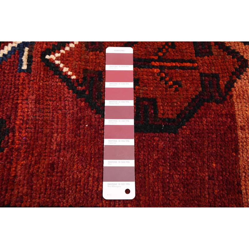 ECARPETGALLERY Hand-knotted Melis Vintage Dark Copper, Dark Red Wool Rug - 4'2 x 14'2