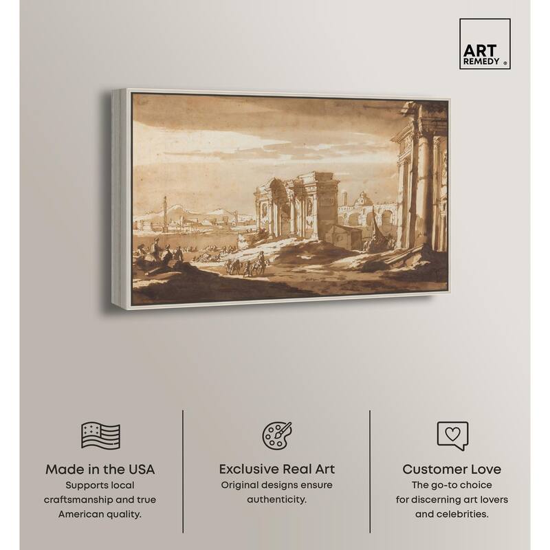 Capriccio View of Roman Ruins Canvas by Art Remedy