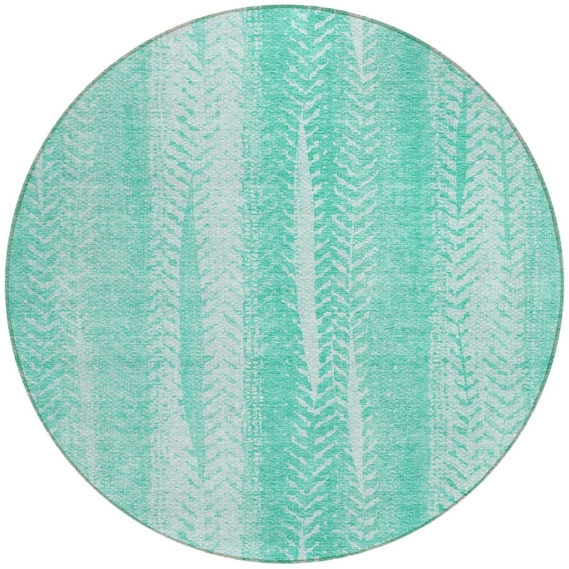 HomeRoots Botanical Leaves Transitional Rectangle Outdoor Rug