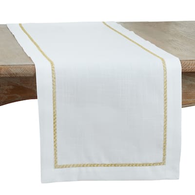 Table Runner With Embroidered Border Design