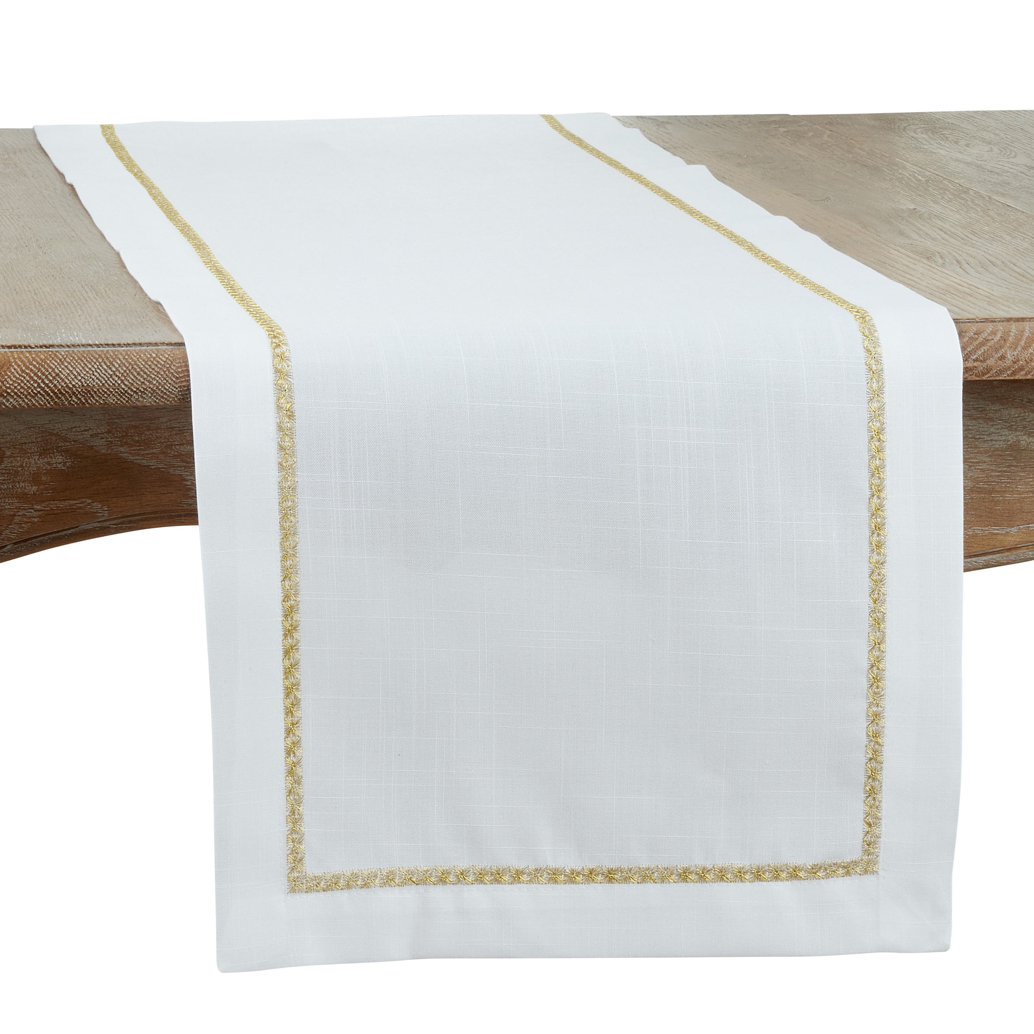 Table Runner With Embroidered Border Design
