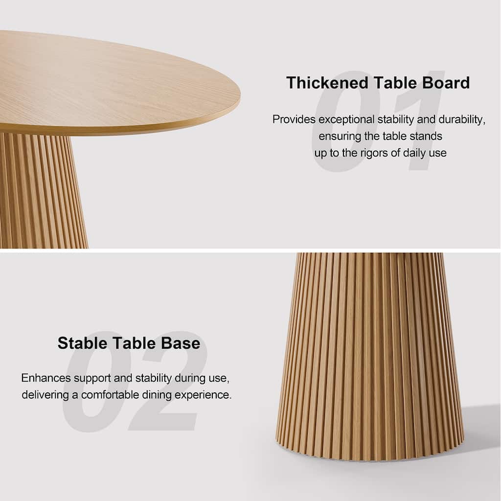 Dovelina Modern Round Wooden Dining Table