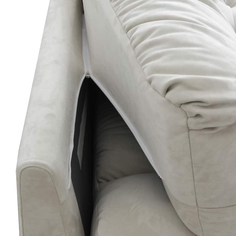 105'' Modern Sanded Velvet Cloud Loveseat Sofa Sectional Couch for Living Room
