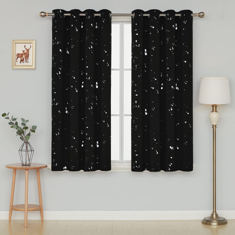 Deconovo Silver Spot 52 Width Curtain Panel Pair (2 Panel)