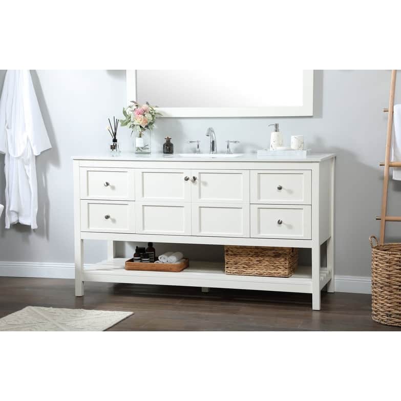 Elegant Lighting VF16460 Theo 60" Free Standing Single Basin Vanity