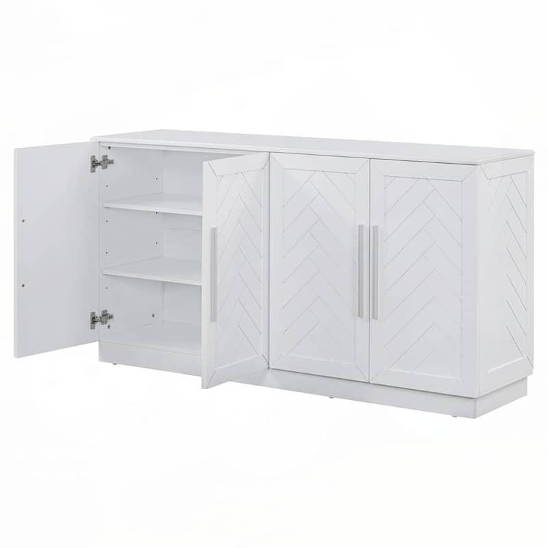 Sideboard with 4 Doors Large Storage Space with Adjustable Shelves