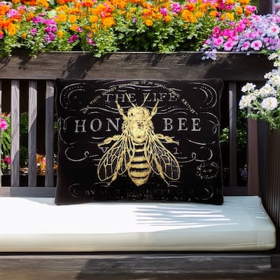 Magnolia Casual Outdoor Pillow Vintage Bee 19x24