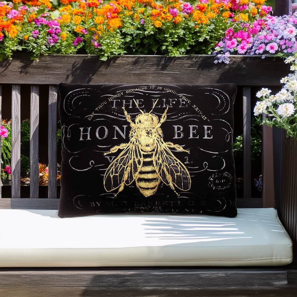 Magnolia Casual Outdoor Pillow Vintage Bee 19x24