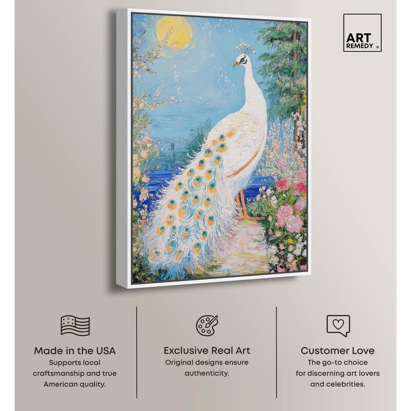 Peacock in Paradise Canvas by Art Remedy