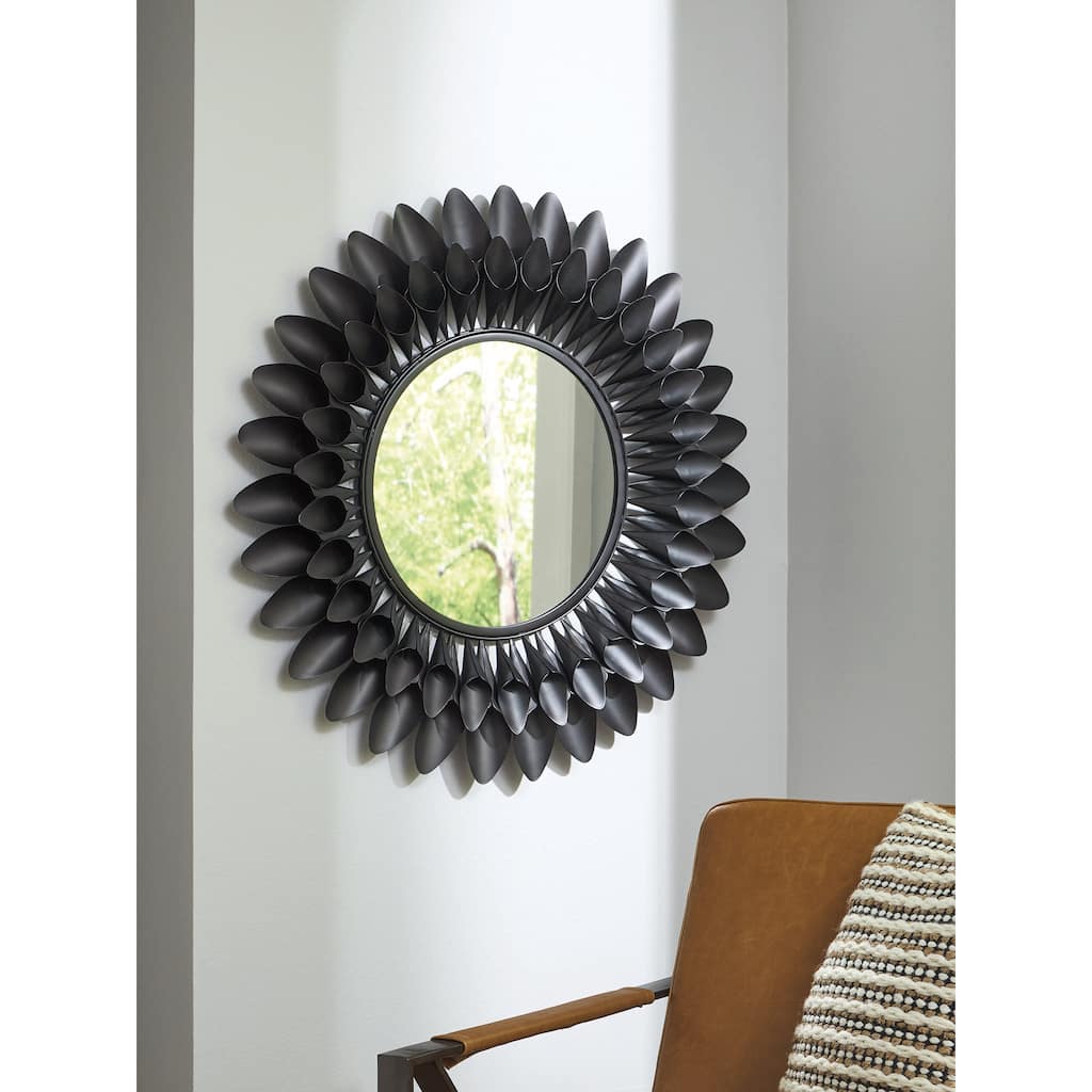 Signature Design by Ashley Ryenmour Black Accent Mirror - 32" W x 3" D x 32" H