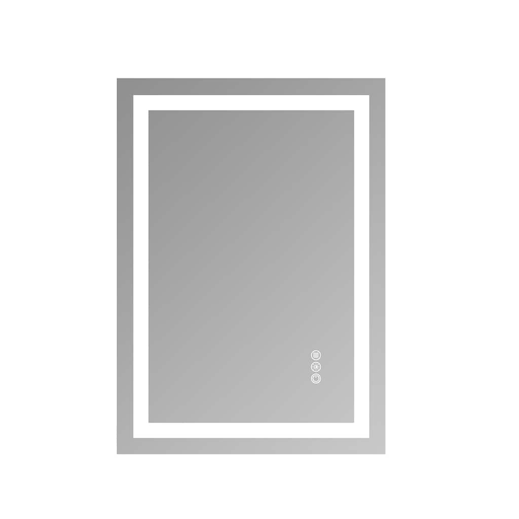 Topcraft Frameless Tempered Glass Mirror with Dual LED Strip Lighting