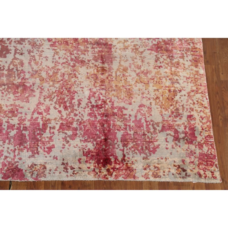 All-Over Modern Abstract Area Rug Hand-Knotted Wool Carpet - 8'5"x 9'11"