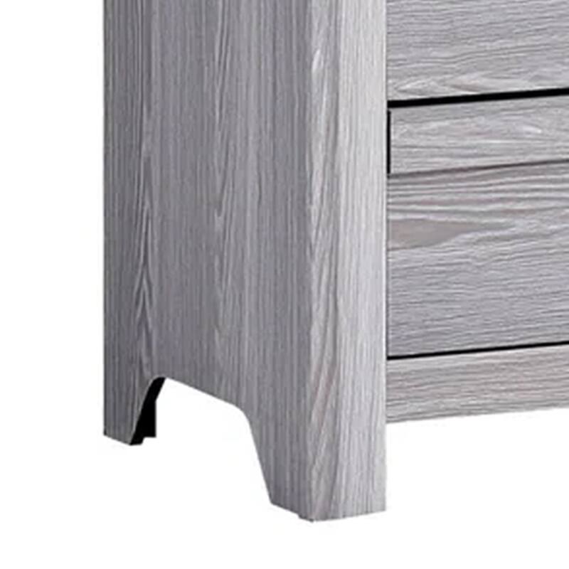 Laide Tall Dresser Chest with 5 Drawers, Cup Handles, Gray Driftwood Veneer