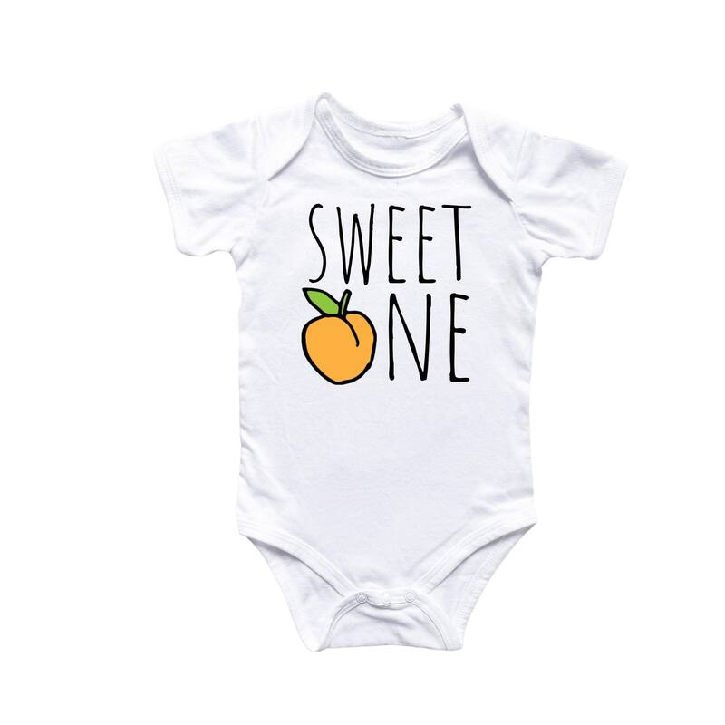 Sweet One Peach Birthday - Baby Boy Girl Clothes Infant Bodysuit Funny Cute Newborn - Natural - Newborn