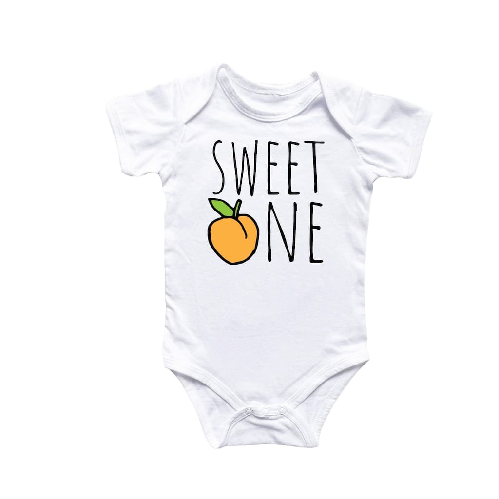 Sweet One Peach Birthday - Baby Boy Girl Clothes Infant Bodysuit Funny Cute Newborn