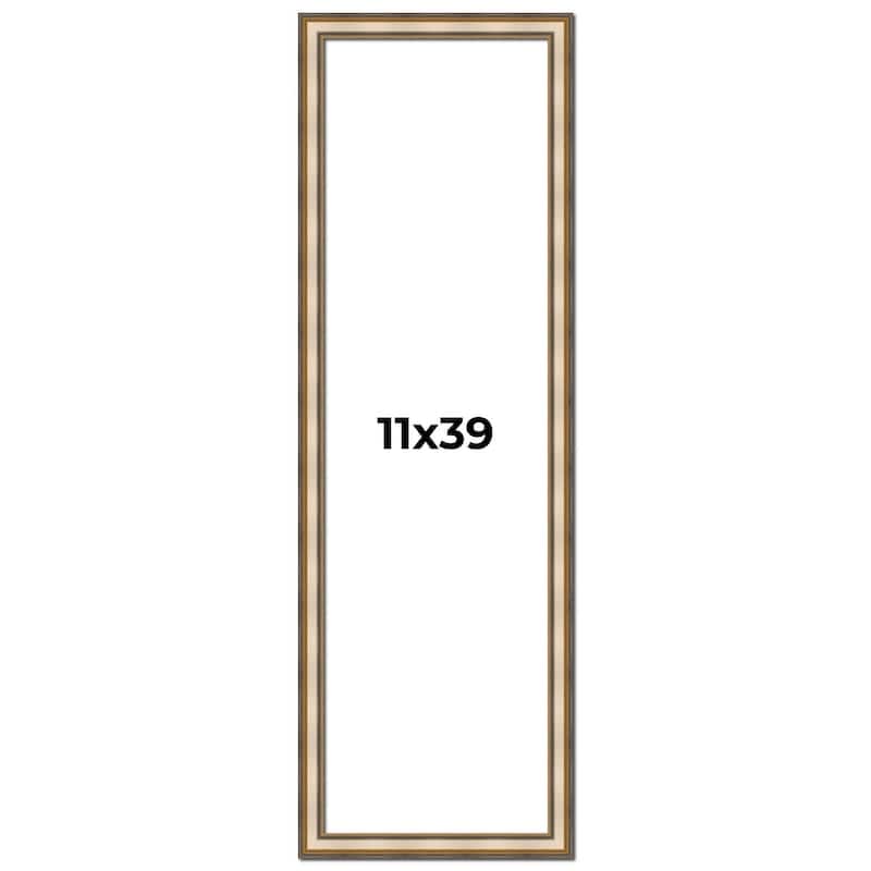 11x39 Frame Gold Solid Wood Shadow Box Width 1.5 Inches | Interior Frame Depth 2 3/8 Inches
