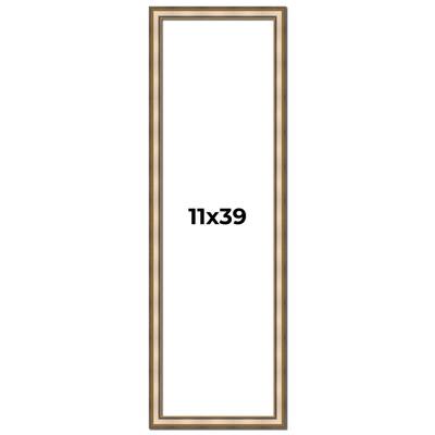 11x39 Frame Gold Solid Wood Shadow Box Width 1.5 Inches | Interior Frame Depth 2 3/8 Inches