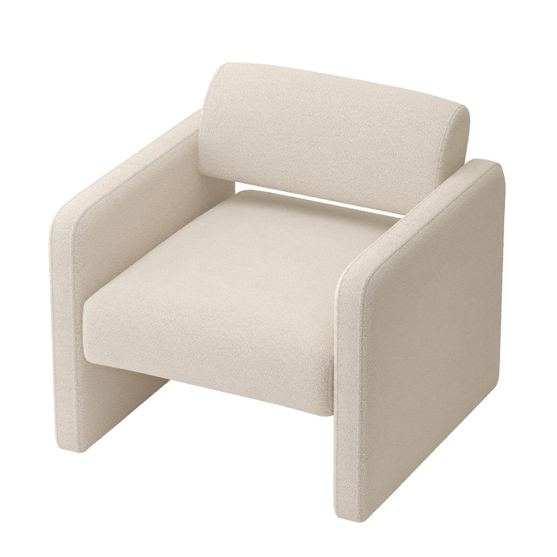 Upholstered comfortable chair with armrests
