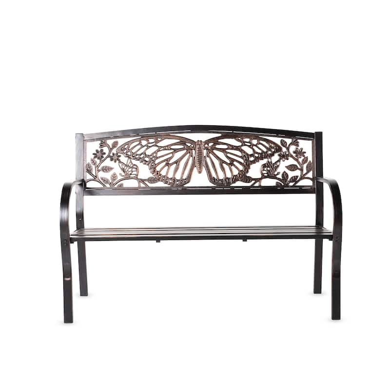 48 in. Butterfly Metal Garden Bench - 48 in
