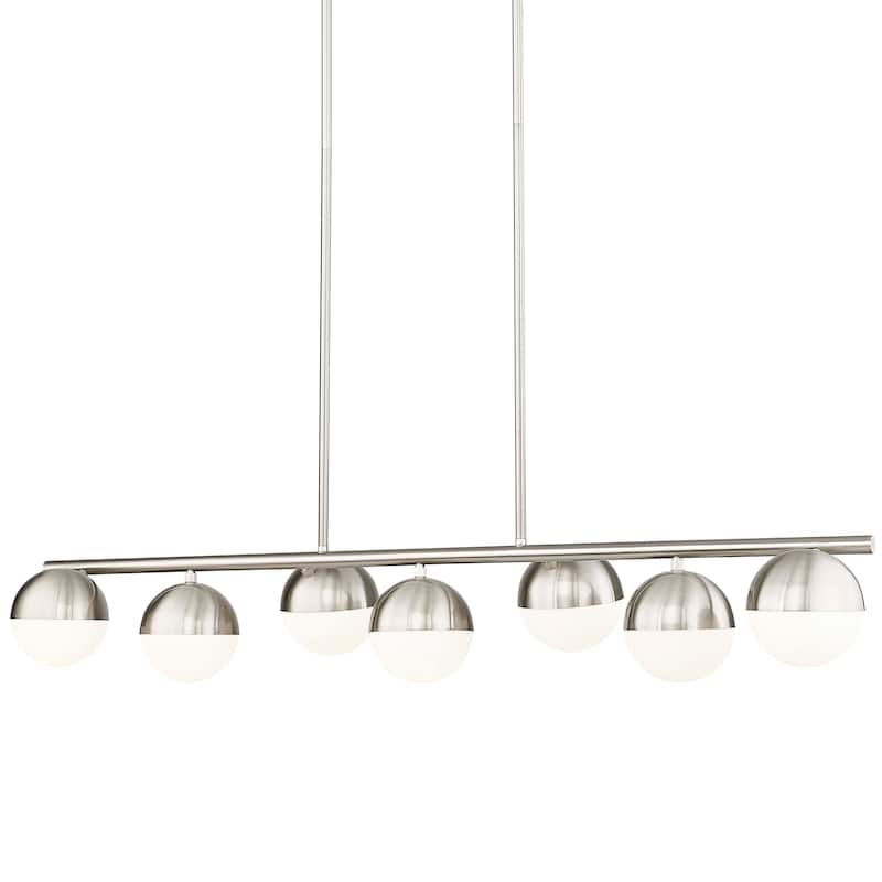 Z-Lite 7517-7L Realm Sphere 7 Light 54" Wide Linear Chandelier - Brushed Nickel