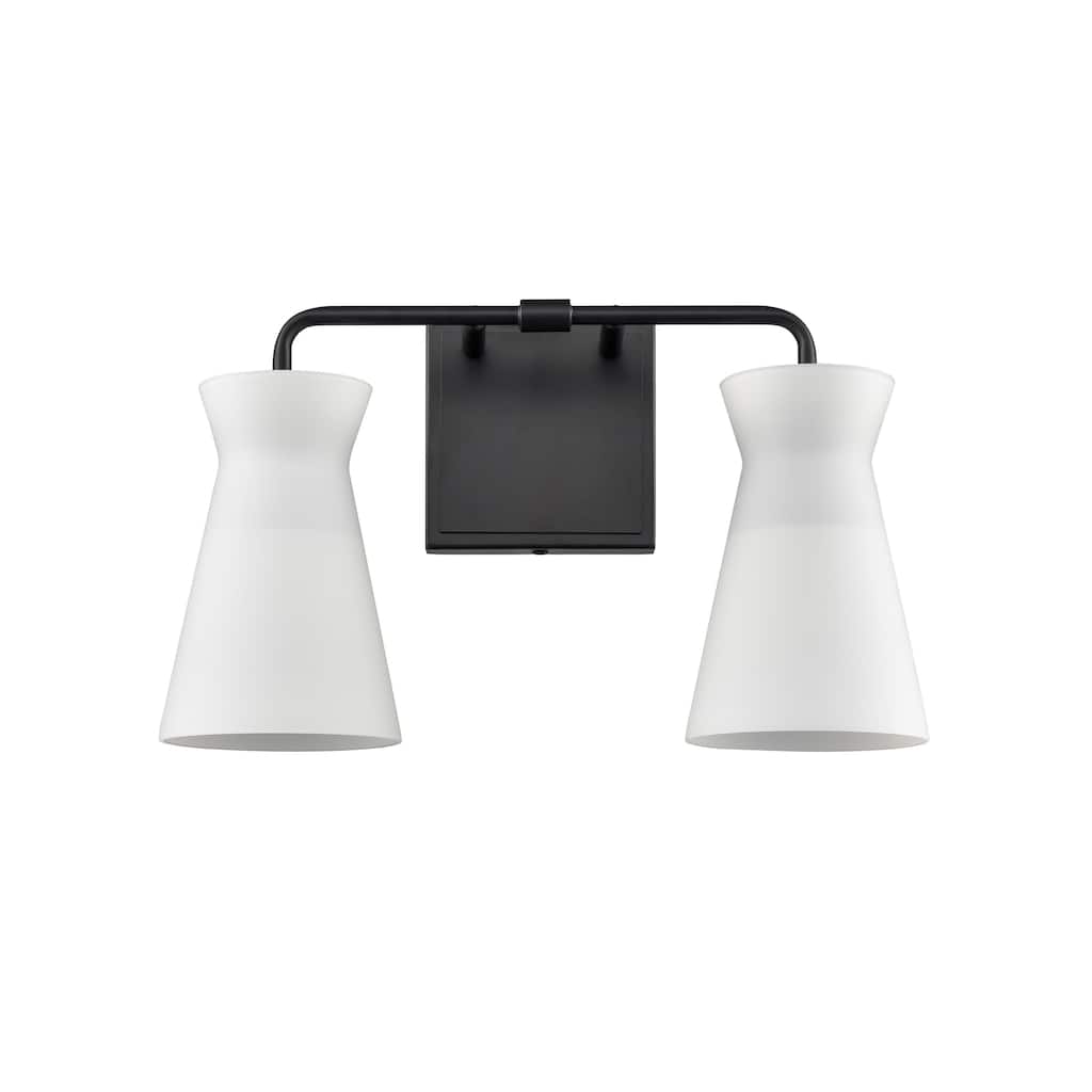 Brookville 15-inch Wide 2-Light Vanity Light in Matte Black